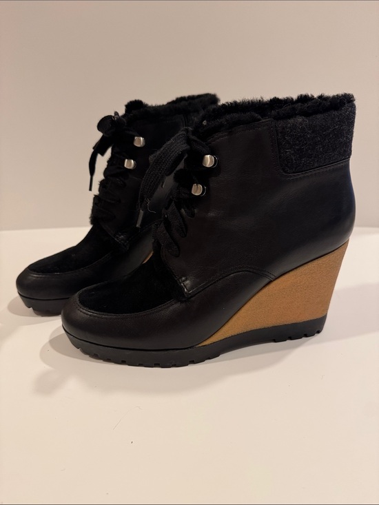 Cole Haan Shoes - Cole Haan Waterproof Henson Black Leather Shearling Bootie Shoes